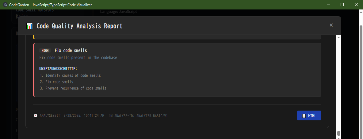 HTMLレポート出力 - 品質分析レポート